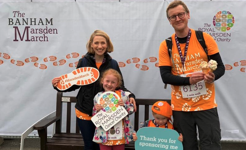Former melanoma patient Alex Green with his family