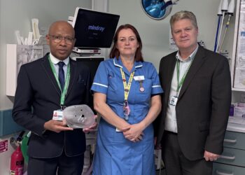 l-r Consultant Breast Surgeon Mr Abdalla Saad Abdalla, Heidi and Mr Wayne Chicken