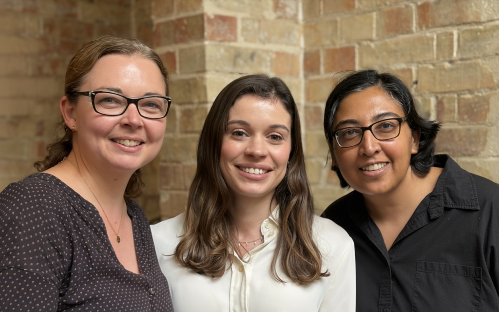 From left to right - Professor Sophie Acton at University College London, Dr Amy Llewellyn and Dr Kalnisha Naidoo from King’s College London.