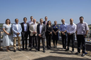 Pictured from left to right: Fran Easton, Service Development Manager, GenesisCare UK Professor Karthik Ramasamy, MBBS, PhD, FRCP, FRCPath, Consultant Haematologist, Clinical Director SACT & Cell Therapy Lead, GenesisCare UK Dr Faisal Basheer, MA (Hons), MB BChir, MRCP, FRCPath, PhD, Consultant Haematologist and Apheresis Lead, CUH Mike Keech, Chief Finance Officer, CUH Paul Gearing, Chief Growth Officer, GenesisCare UK Dr Ben Uttenthal, MB BS PhD MRCP FRCPath, Consultant Haematologist, Director of Cell and Gene Therapy, CAR-T Therapy Lead, CUH Justin Hely, Chief Executive Officer, GenesisCare UK & Europe Eman Aboulnasr, Assistant Director of Commercial Development & Contracting, CUH Louise Corbett, Lead Cellular Therapies Nurse, CUH Dr Charles Crawley, MD FRCP FRCPath, Consultant Haematologist, Director of the Cambridge Blood and Marrow Transplant Programme, CUH Edward Smith, Director of Finance and Deputy Chief Finance Officer, CUH Daniel Gleghorn, Head of Operations, Cambridge Cellular Therapy Laboratory, CUH