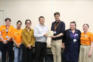 Myeloma UK presenting award to Haematology Team at Basingstoke and North Hampshire Hospital